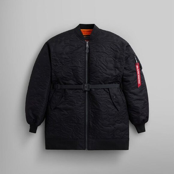 Alpha Industries Women's Camo Quilted Belted MA-1 Bomber Jacket - Picture 2 of 5